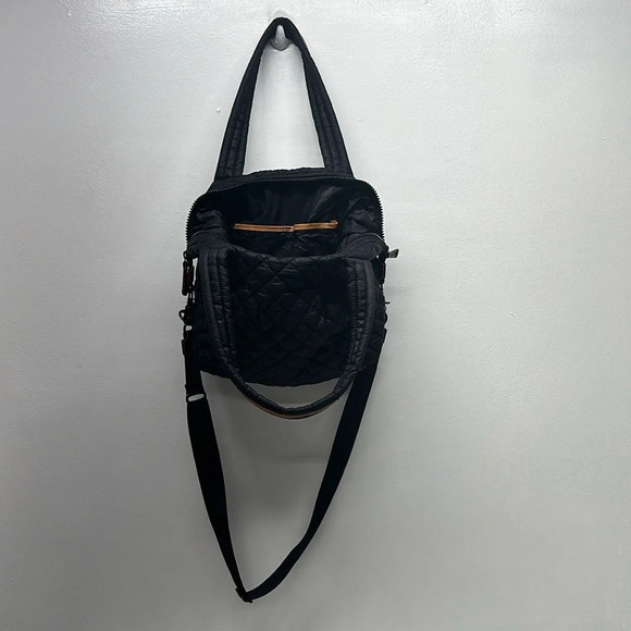 MZ Wallace Large Sutton Deluxe Tote Bag Crossbody Purse in Quilted Black Brown - Picture 7 of 12